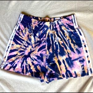 Adidas 3 Stripe Tie Dye Shorts